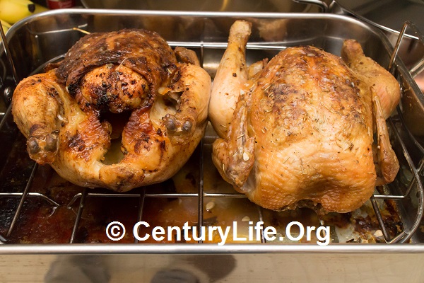 Orange Ginger (left) and Lemon Ginger (right) Roasted Chicken